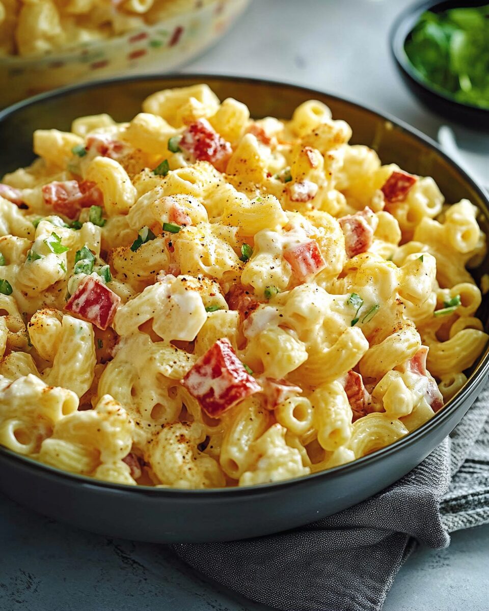 Creamy Classic Macaroni Salad with a Guy Fieri Twist
