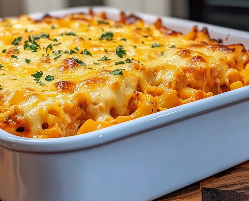 Creamy Rotisserie Chicken & Veggie Pasta Bake