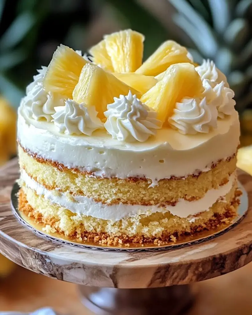 Decadent Moist Pineapple Cake with Cream Cheese Icing