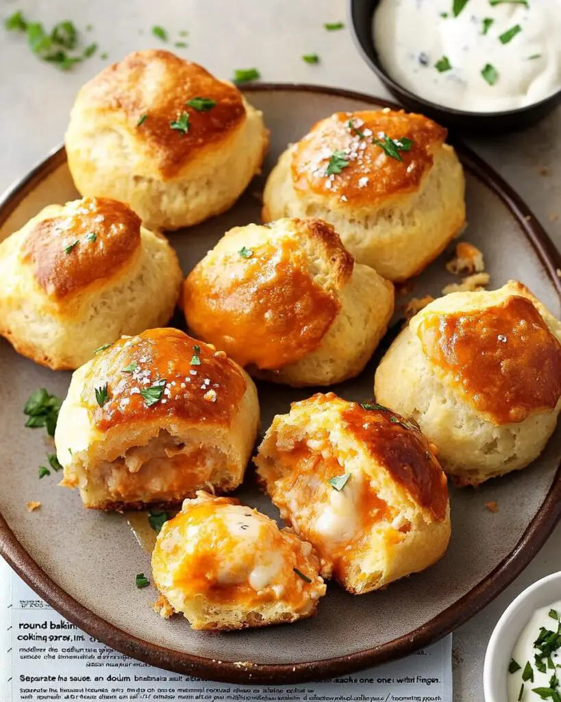 Buffalo Chicken Biscuit Bombs