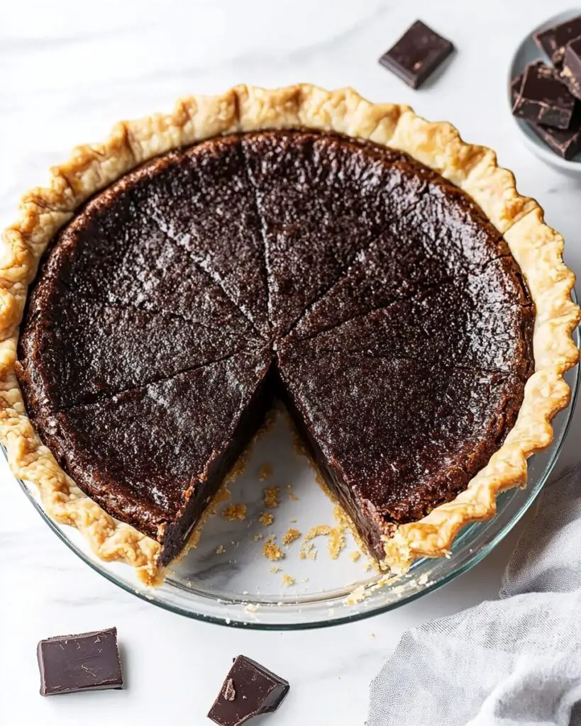 Classic Chocolate Chess Pie with a Buttery Crust