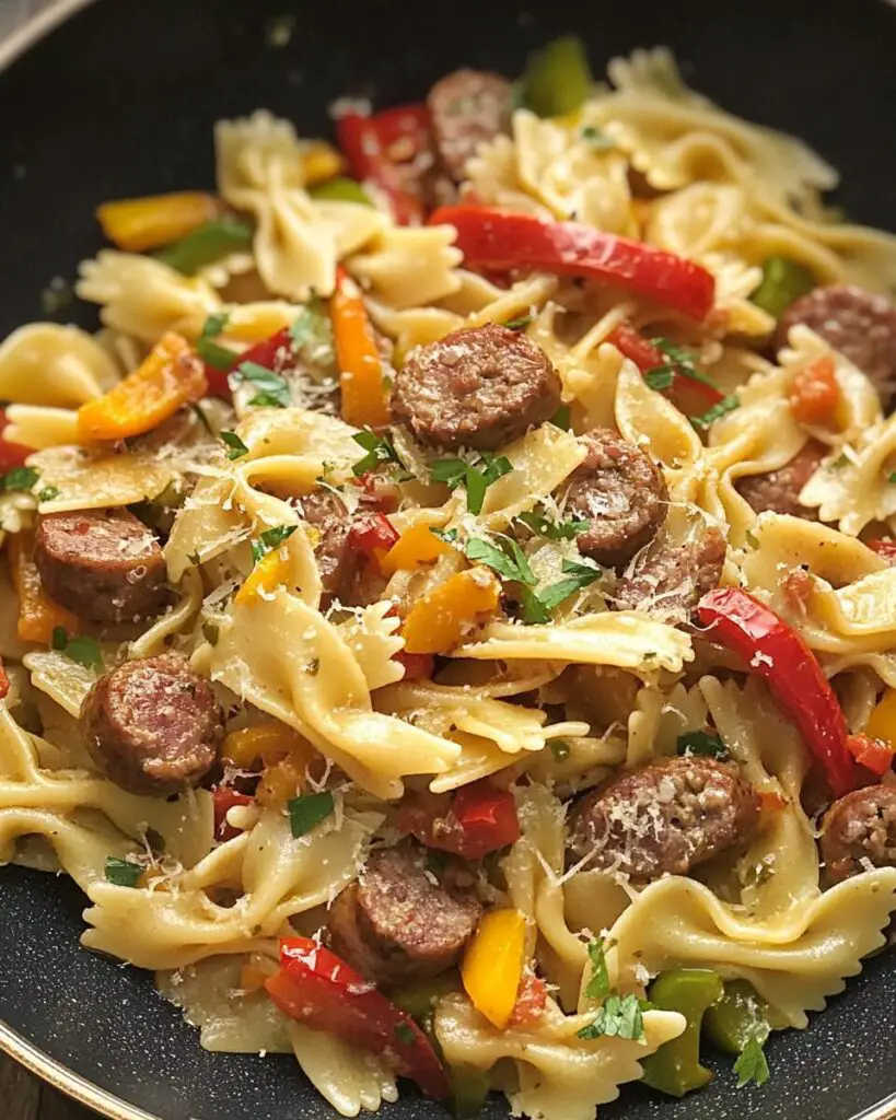 Savory Bow Tie Pasta with Sausage and Sweet Peppers
