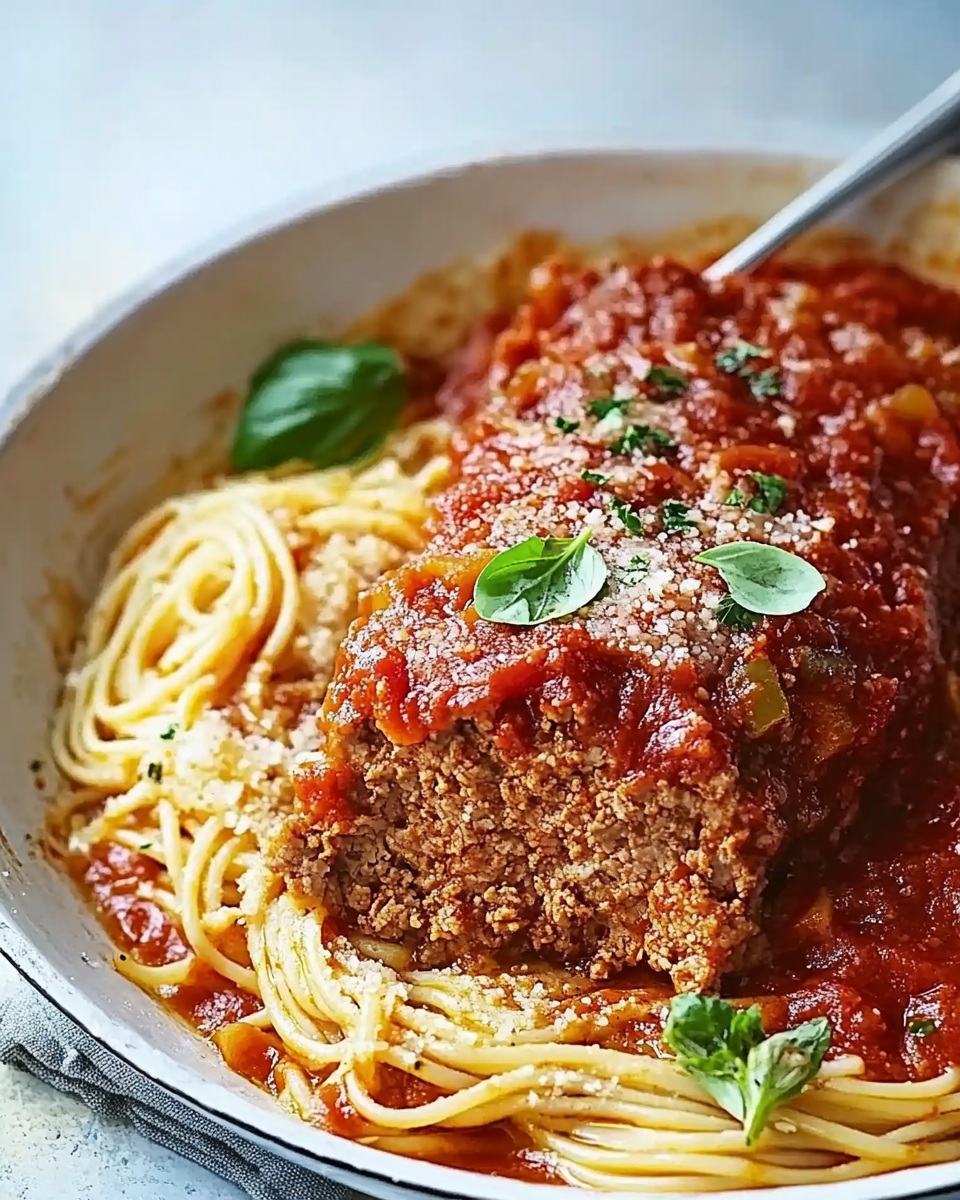 Wholesome Italian-Style Meatloaf in Rustic Tomato Sauce