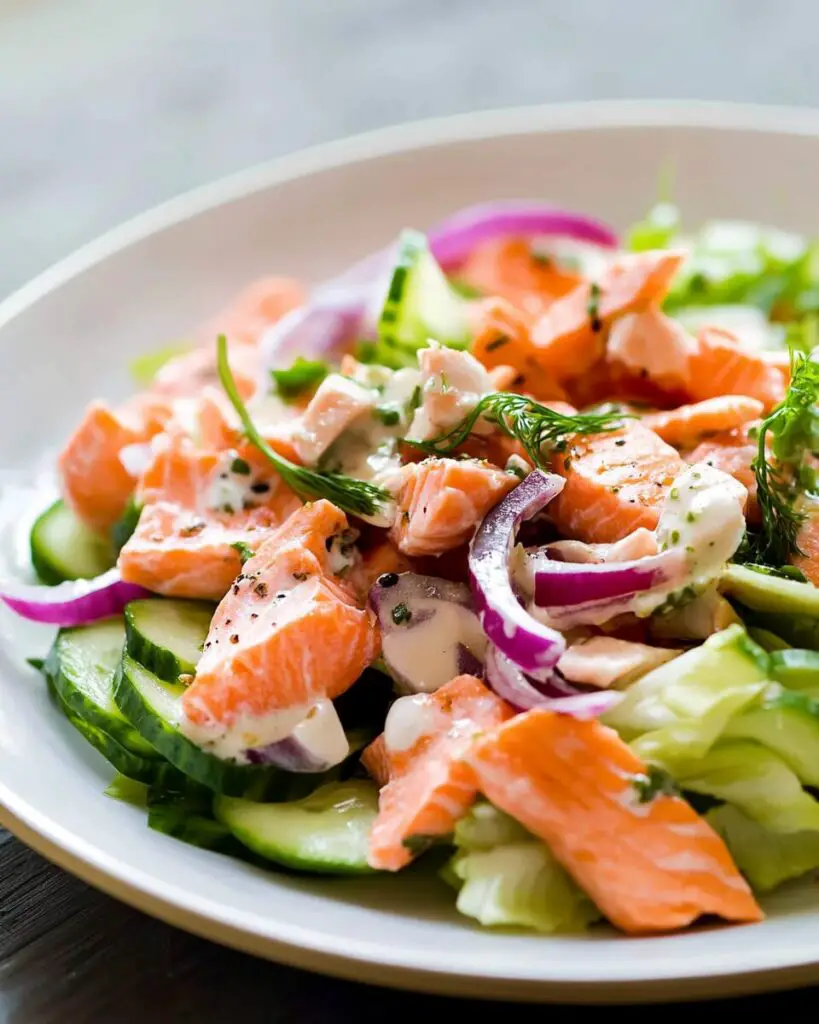 Fresh Salmon Salad with Avocado and Citrus Vinaigrette