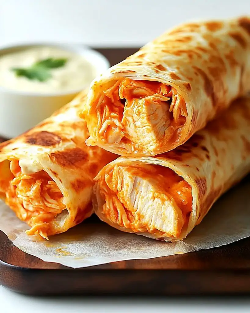 Spicy Cheesy Buffalo Chicken Wrap Rolls