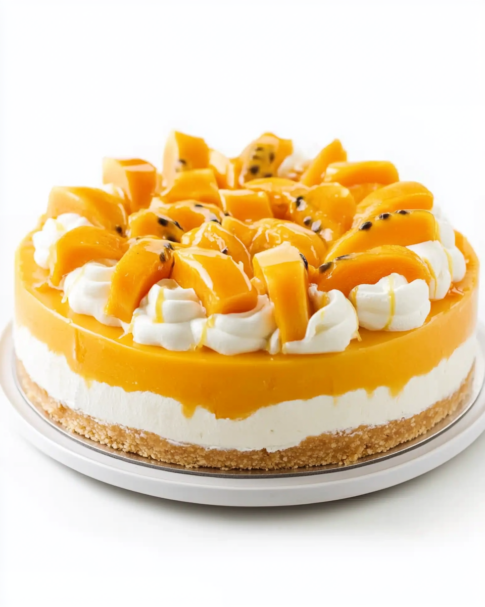 Tropical Mango Dream No-Bake Cheesecake