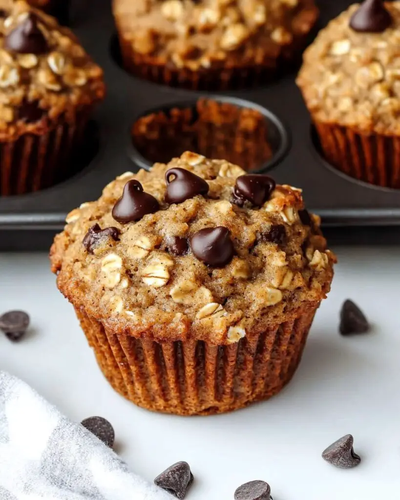 Healthy Oatmeal Chocolate Chip Muffins
