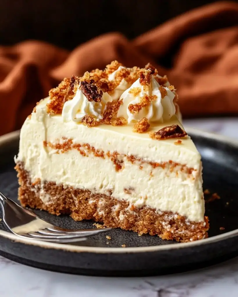 Swirled Carrot Cake Cheesecake with Cream Cheese Frosting and Caramelized Pecans