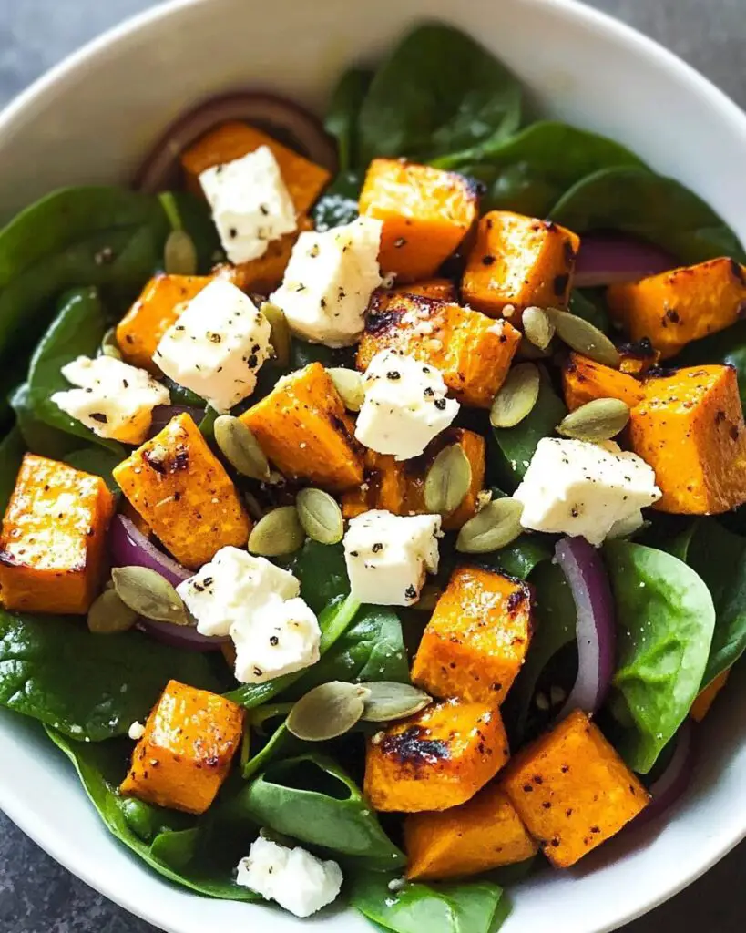 Roast Pumpkin, Spinach & Feta Salad