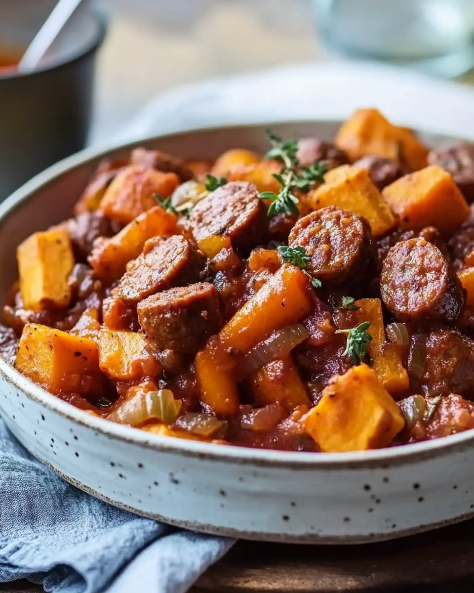Hearty Slow-Cooked Sausage & Vegetable Casserole