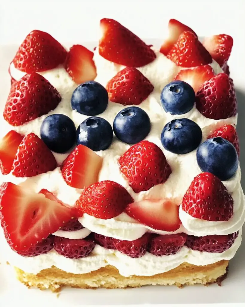 Patriotic Berry Flag Cake Delight