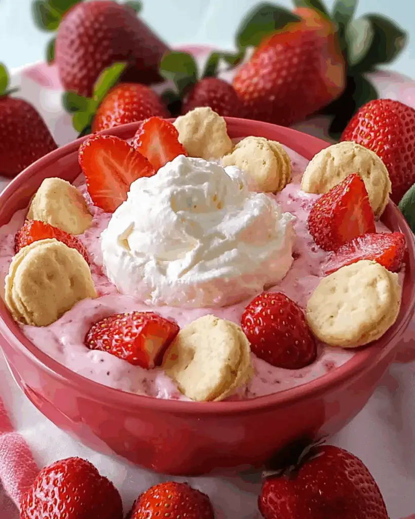 Whipped Strawberry Bliss Dip with Shortcake Skewers