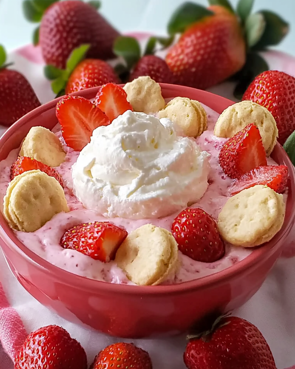 Whipped Strawberry Bliss Dip with Shortcake Skewers