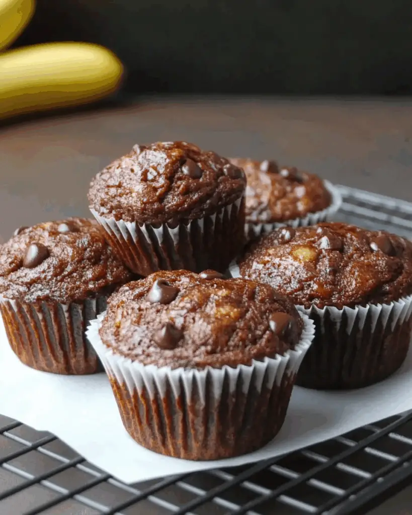 Decadent Banana Muffins with a Double Chocolate Twist