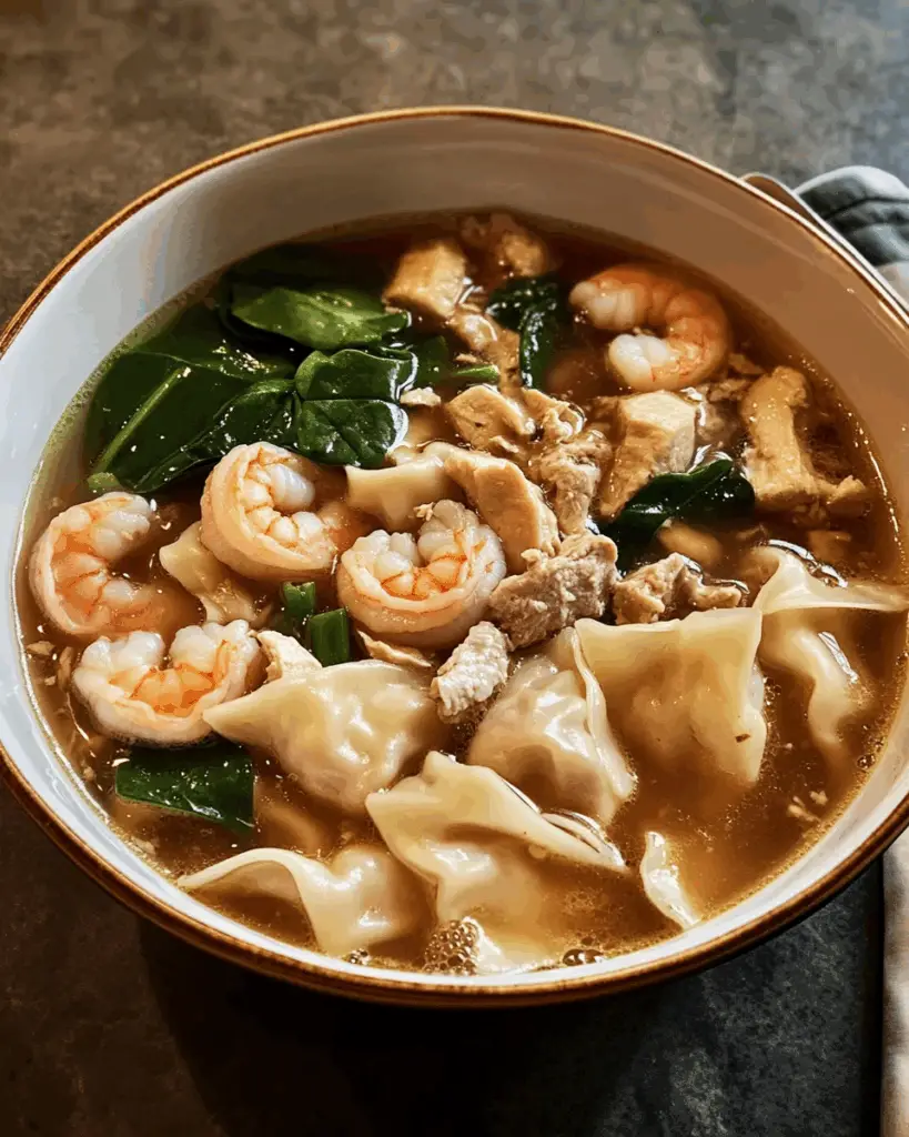 PF Chang’s Inspired Crispy Wonton Soup with Savory Broth