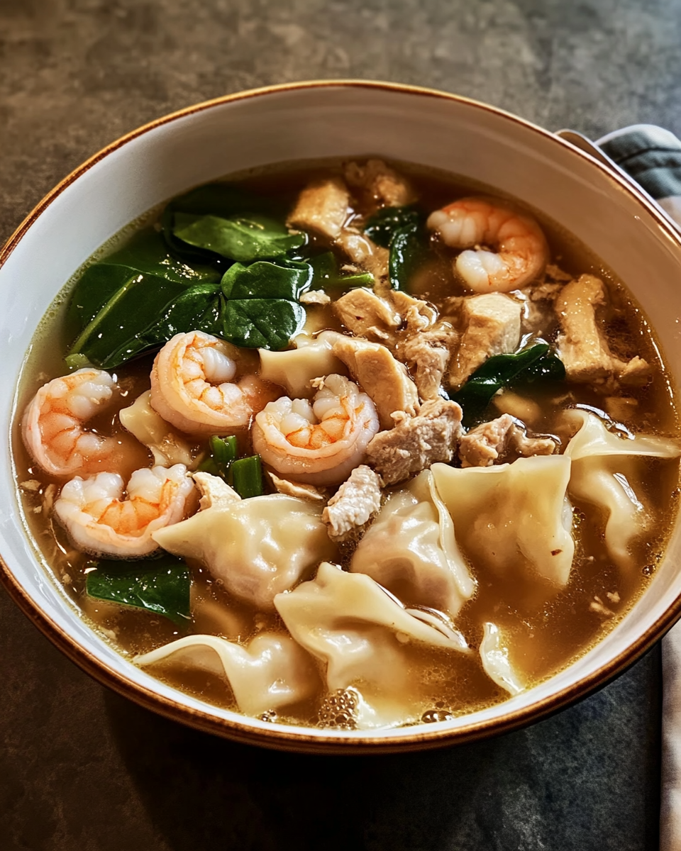 PF Chang’s Inspired Crispy Wonton Soup with Savory Broth