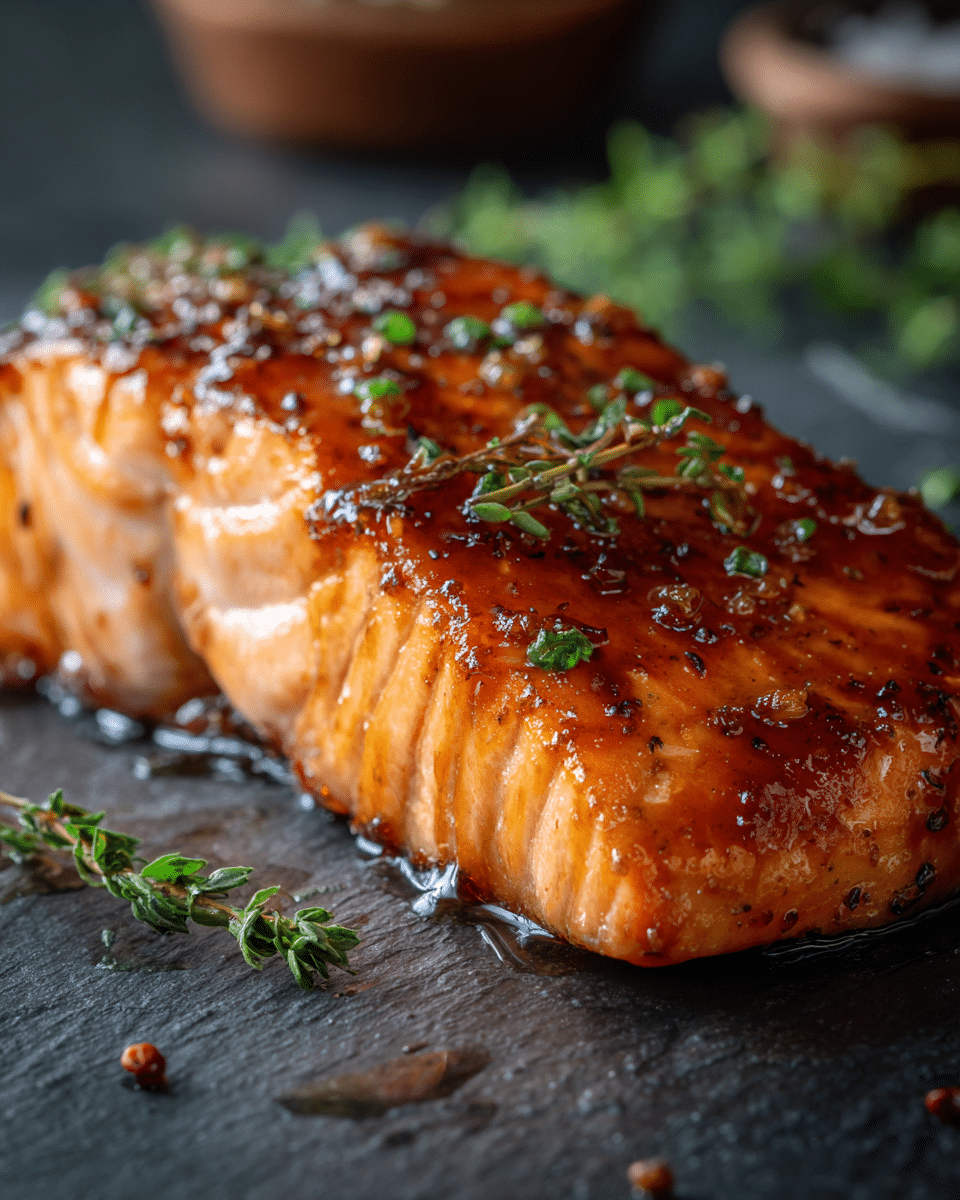 Perfectly Glazed Salmon with Sweet and Tangy Mustard Honey Sauce