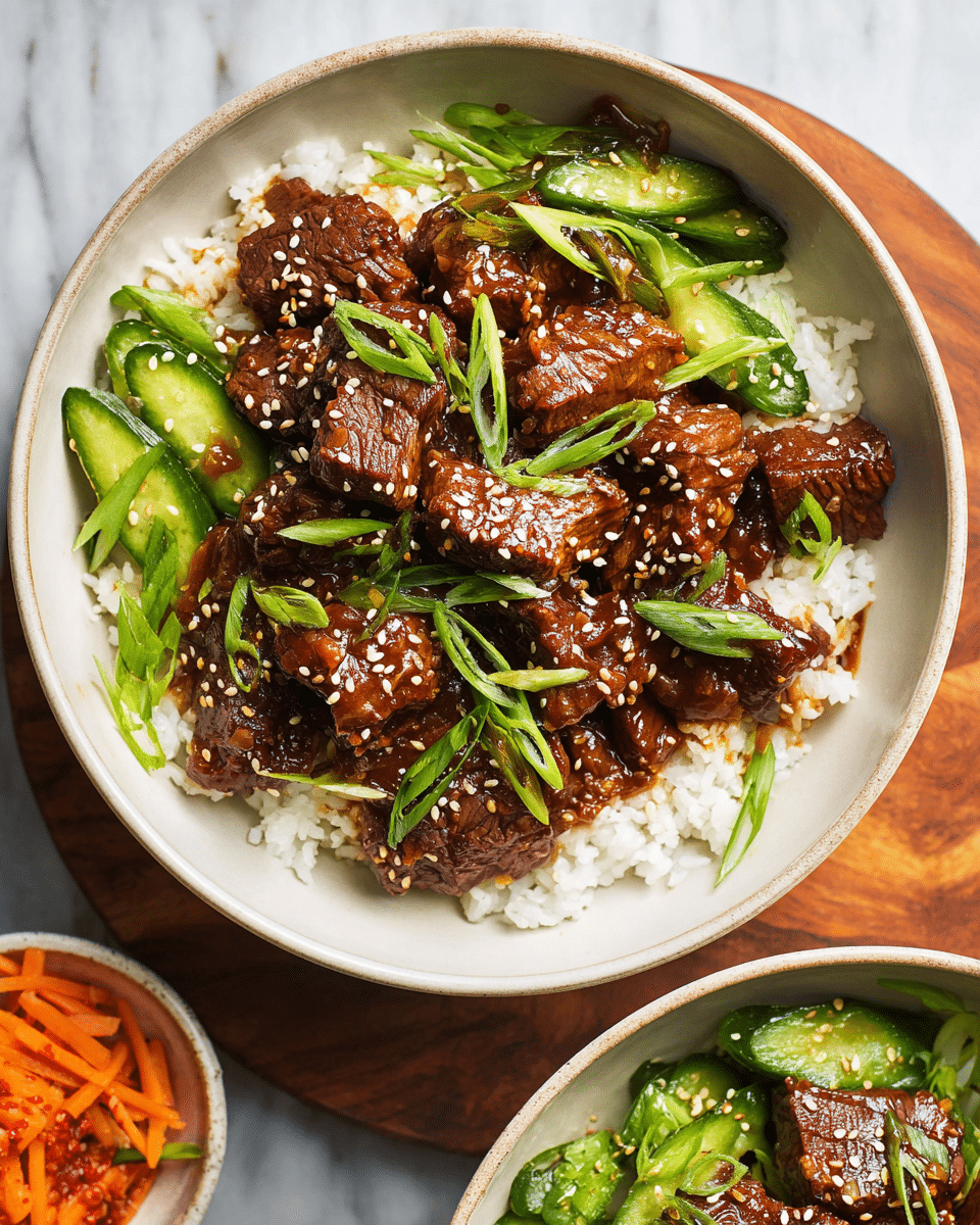 Tender Korean-Style Braised Beef with Sesame & Ginger