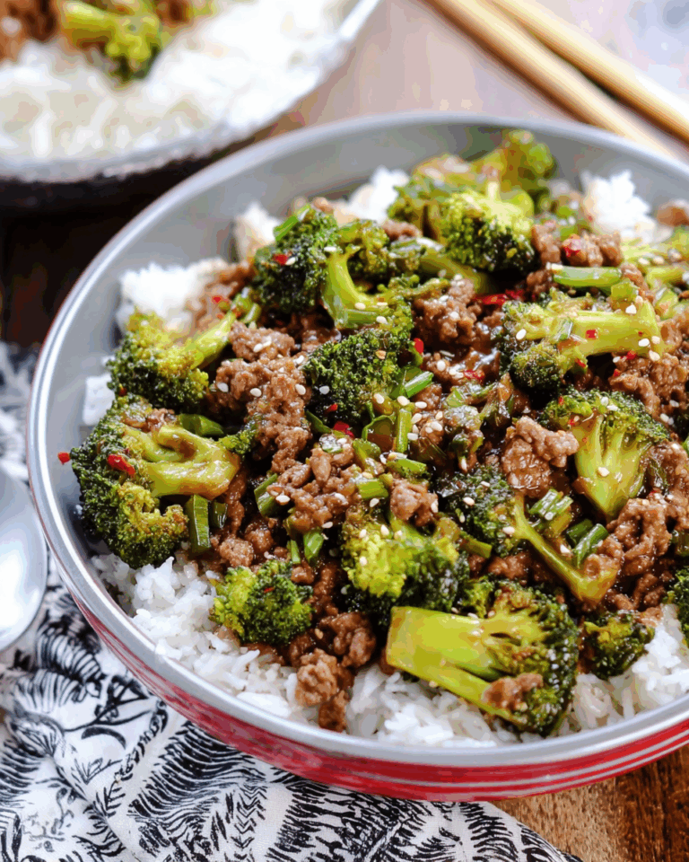Savory Skillet Ground Beef and Broccoli with Asian Garlic-Ginger Sauce