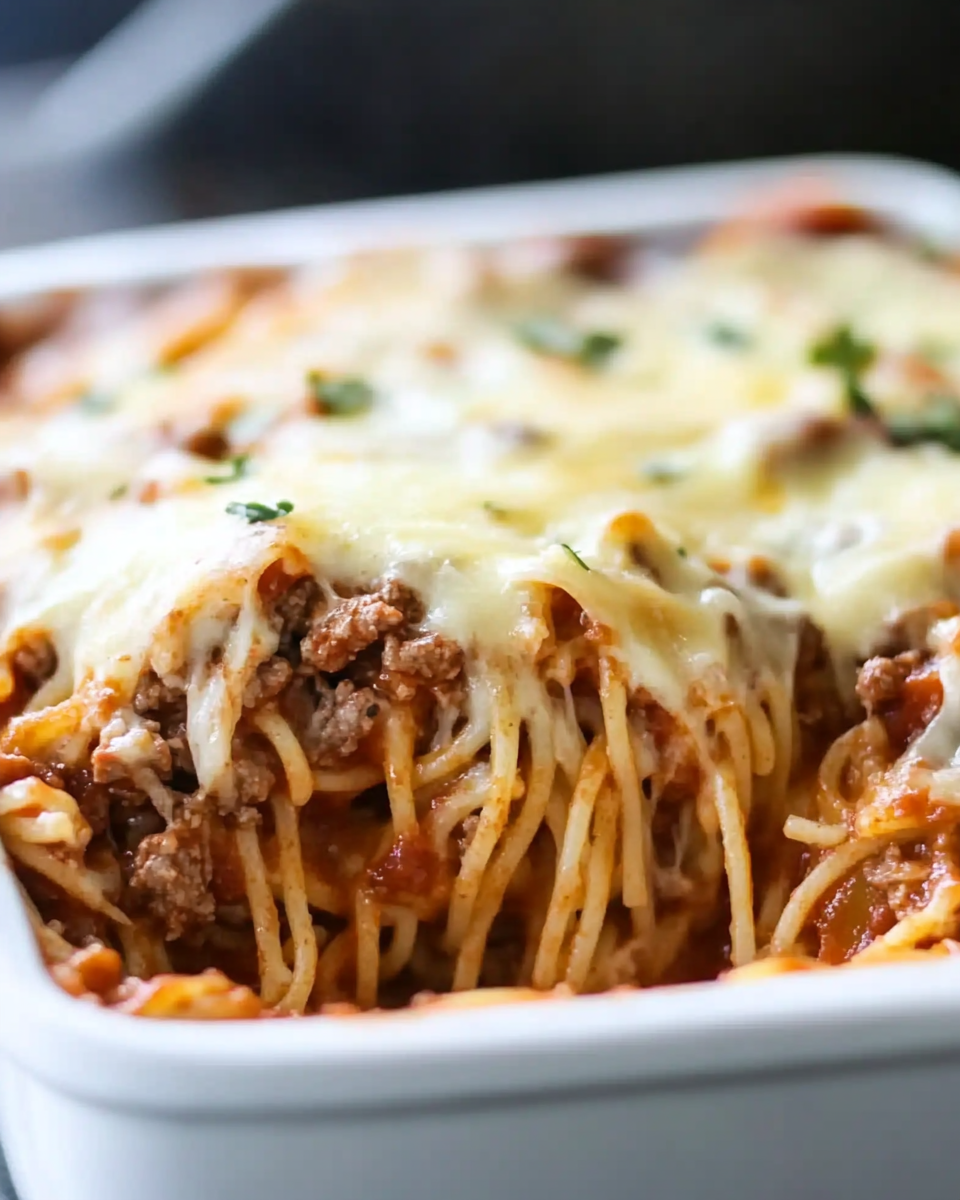 Cheesy Southwestern Baked Spaghetti with a Kick