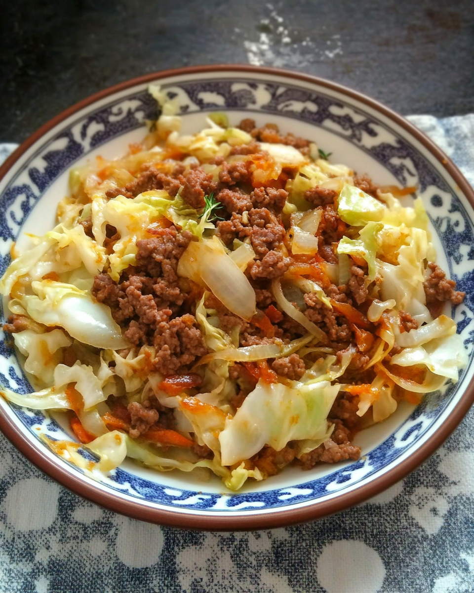 Savory Ground Beef and Cabbage Stir-Fry