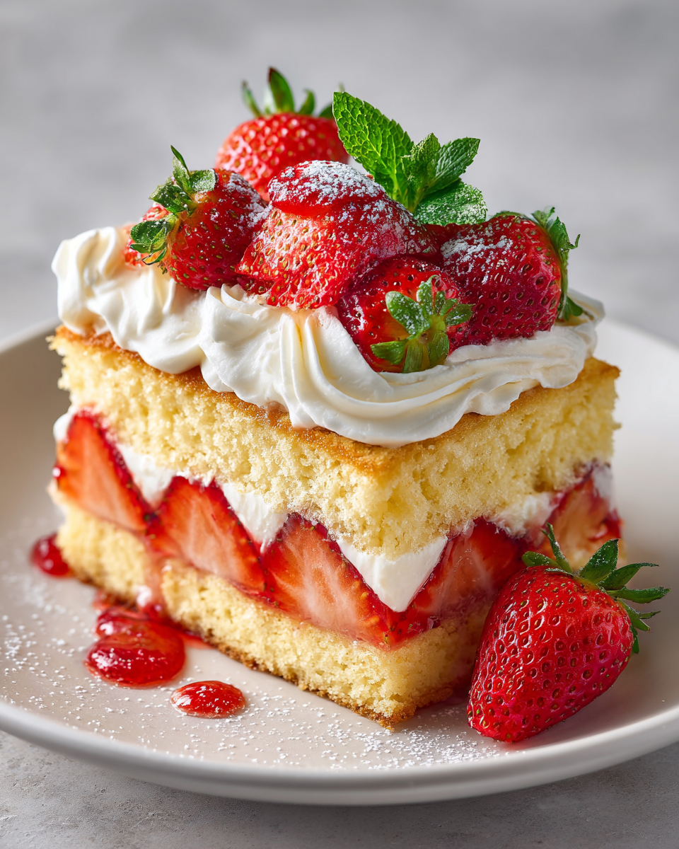Flaky Strawberry Shortcake with Almond Cream