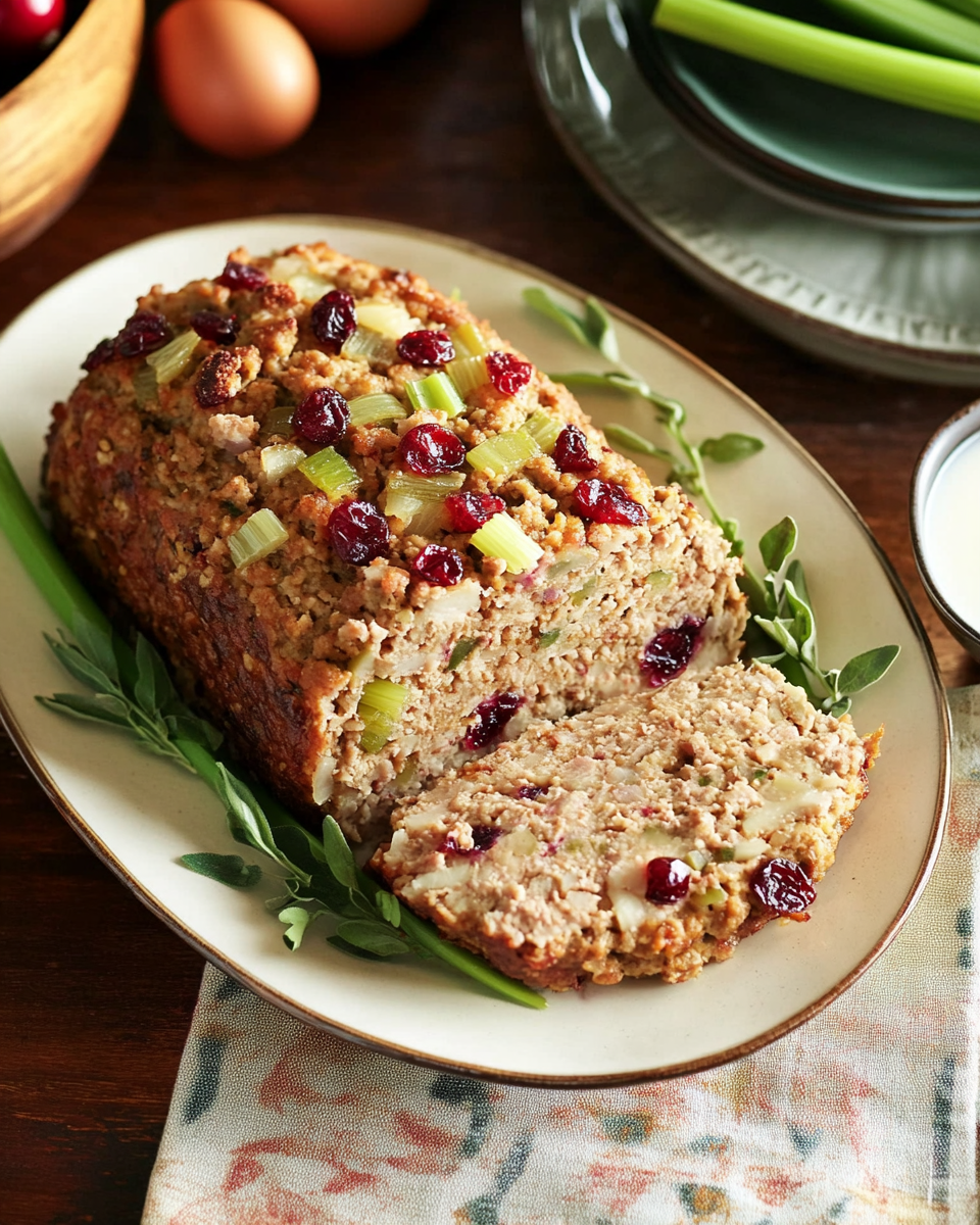 Festive Cranberry-Glazed Turkey Meatloaf
