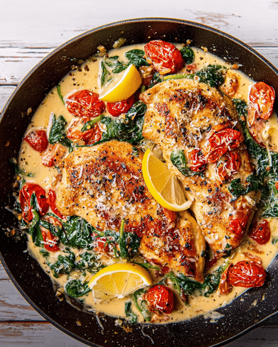 Seared Chicken Breasts in a Velvety Tuscan Garlic Cream Sauce