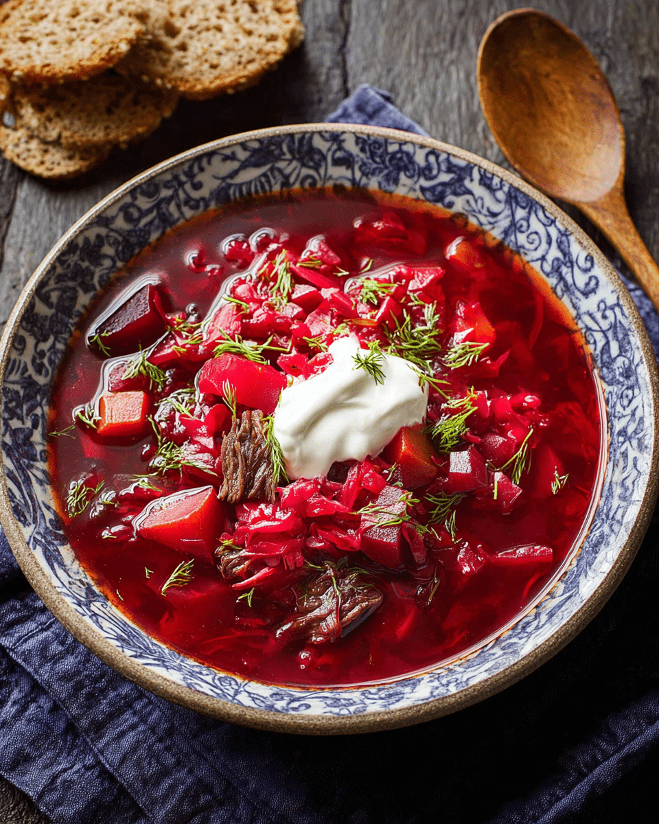 Classic Beet Borscht Soup
