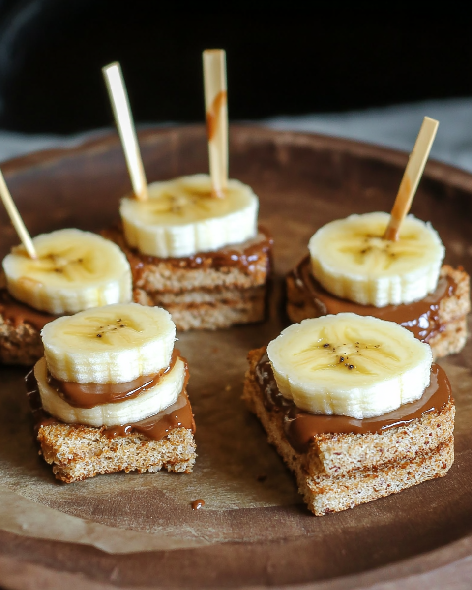 Deliciously Sweet Banana & Nutella Peanut Butter Sandwich Bites
