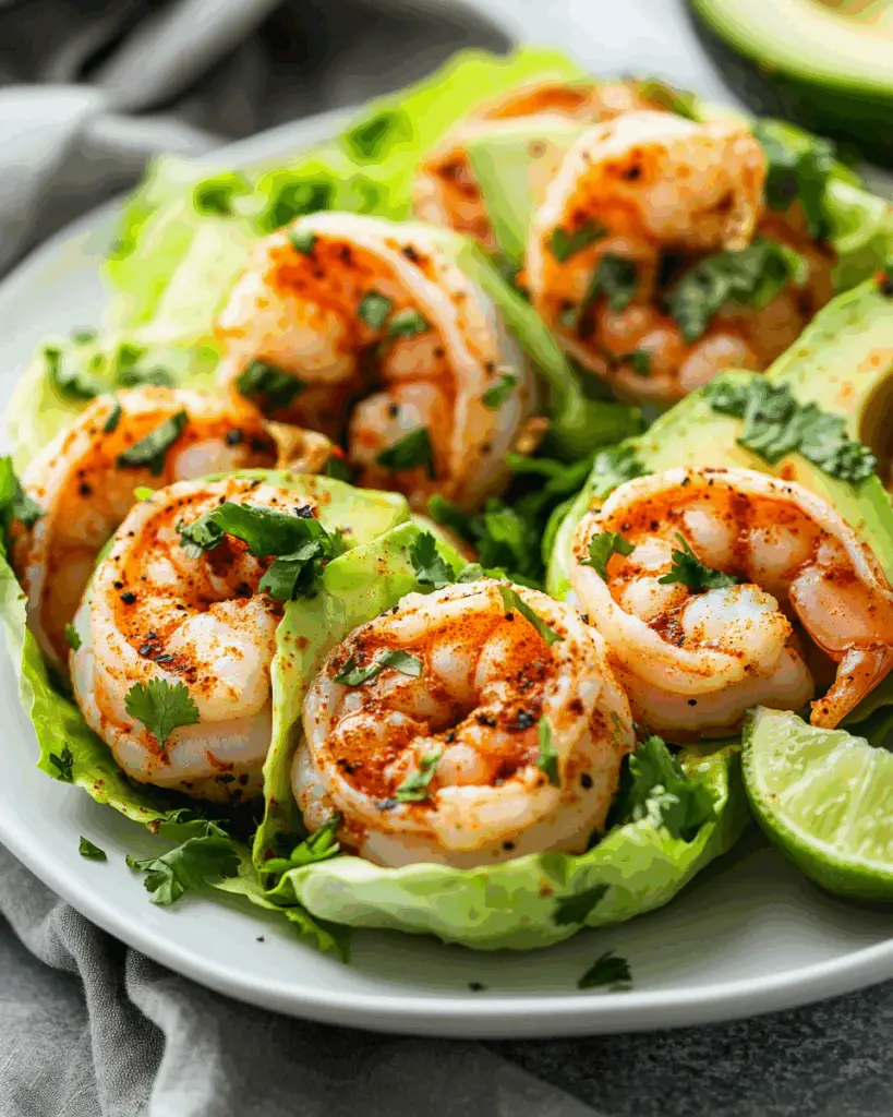 Zesty Shrimp Lettuce Wraps with Cilantro Lime Sauce