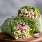 Fresh and Flavorful Chickpea Wraps with Creamy Avocado Dill Dressing