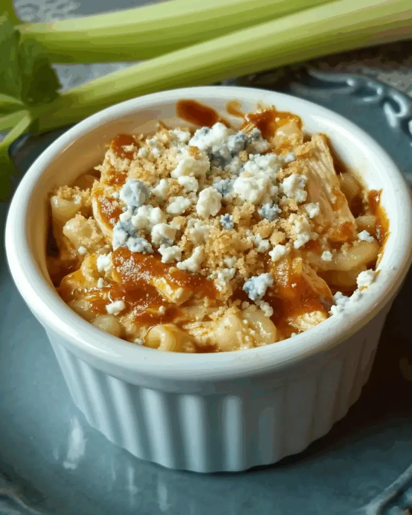 Spicy Buffalo Chicken Noodle Mini Casseroles