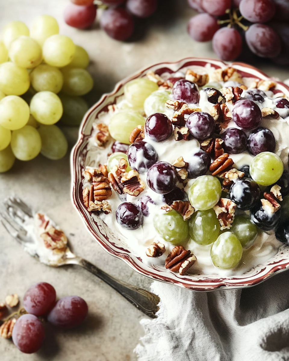 Creamy Crunch Grape Salad Delight