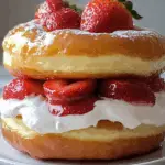 Sweet Glazed Doughnuts Meet Fresh Strawberries: The Ultimate Shortcake Dessert