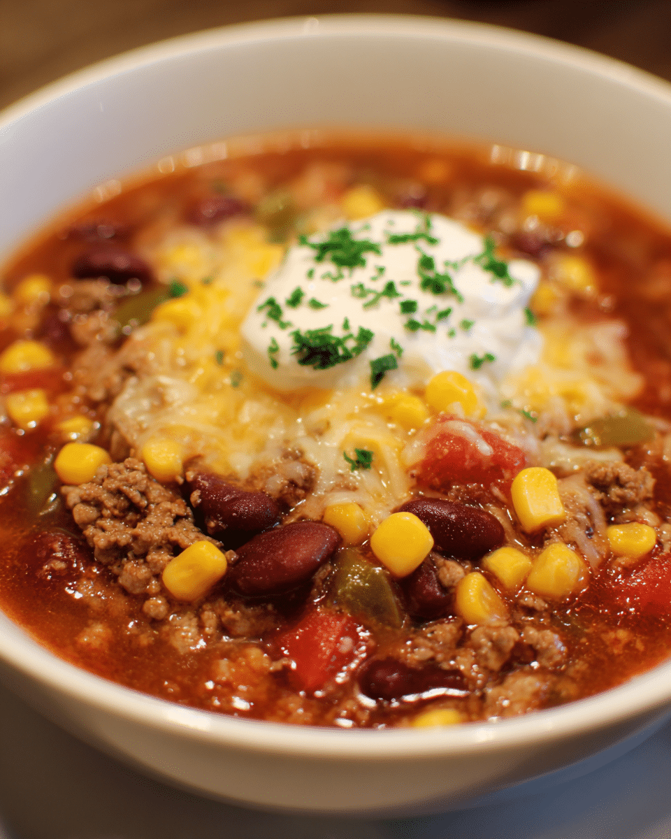 Savory Slow Cooker Taco Soup