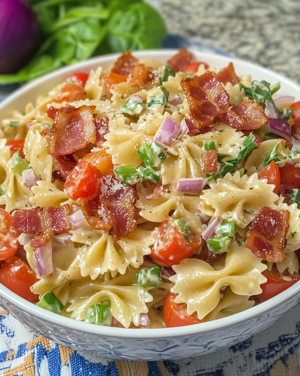 Classic BLT-Inspired Creamy Pasta Salad