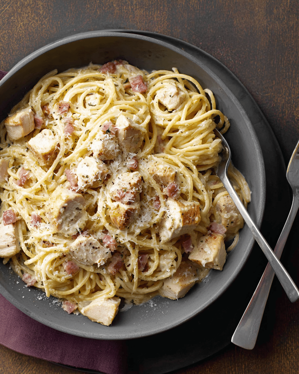 Creamy Chicken Carbonara with Crispy Bacon