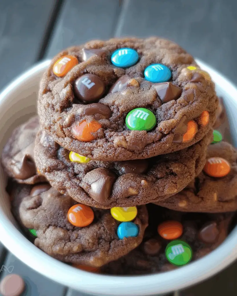 Double Chocolate M&M Delight Cookies