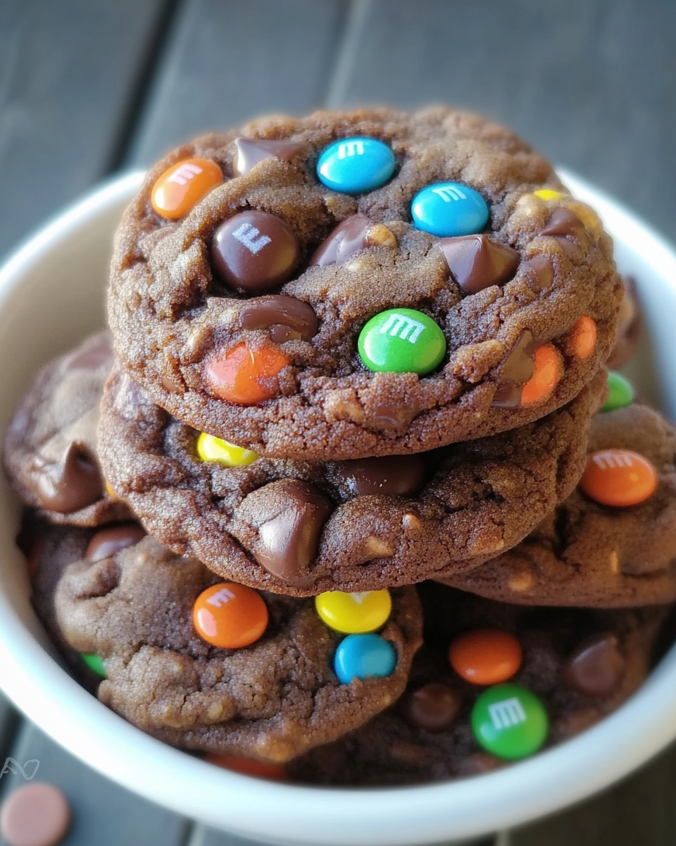 Double Chocolate M&M Delight Cookies