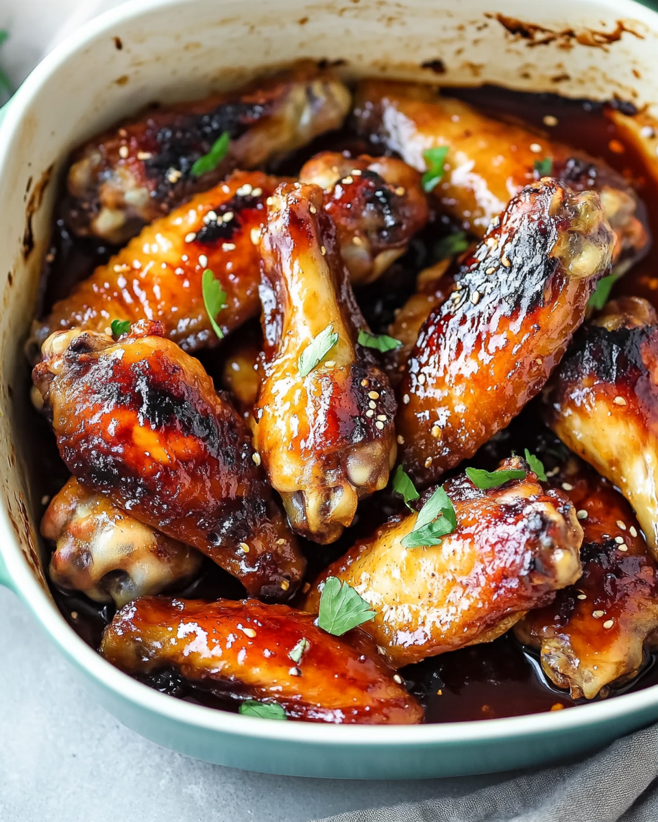 Sticky Honey Soy Glazed Chicken Wings