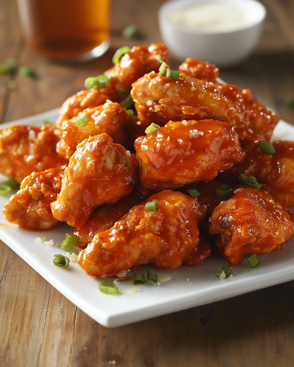Crispy Boneless Buffalo Chicken with Garlic Parmesan Sauce
