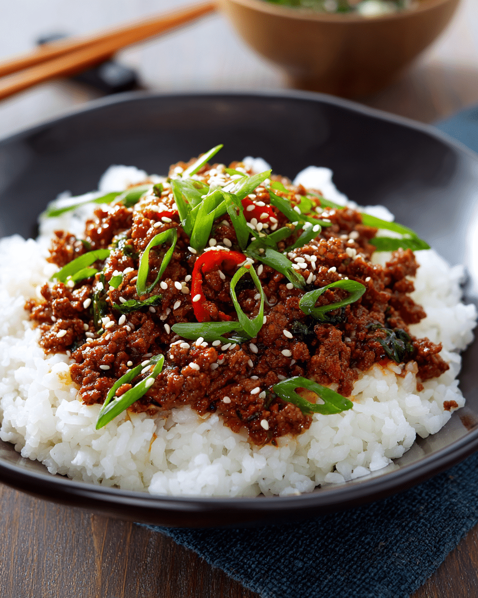 Savory Ground Beef with Korean Flavors