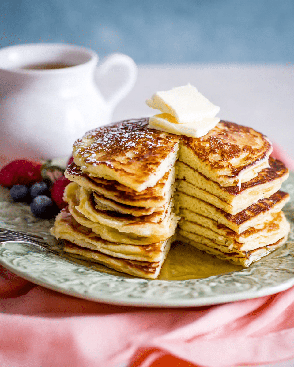 Fluffy Golden Buttermilk Pancakes with a Hint of Vanilla