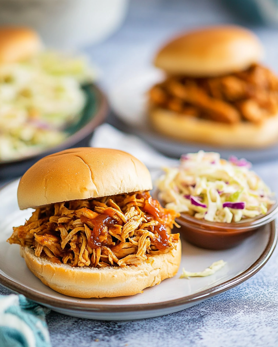 Slow Cooker Barbecue Chicken Sandwiches