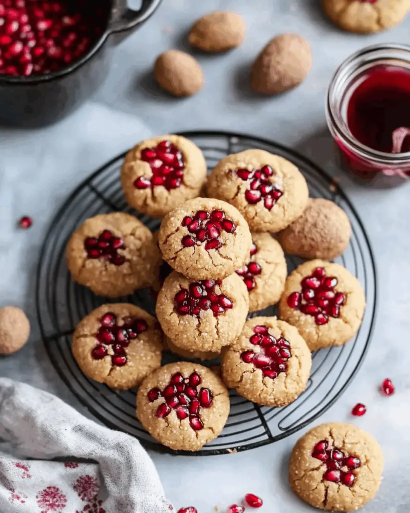 Pomegranate-Tahini Almond Bites