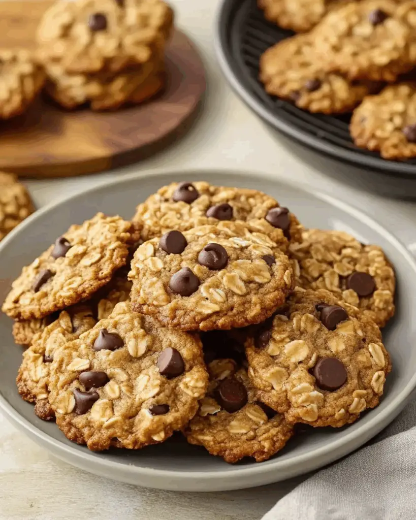 Crunchy Air-Fried Oatmeal Chocolate Chip Cookies