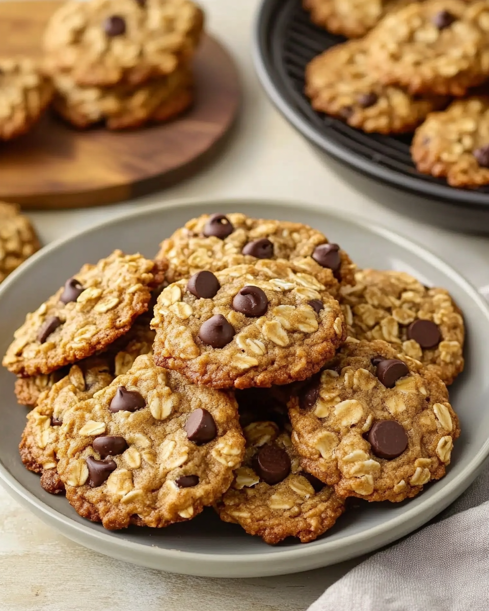 Crunchy Air-Fried Oatmeal Chocolate Chip Cookies