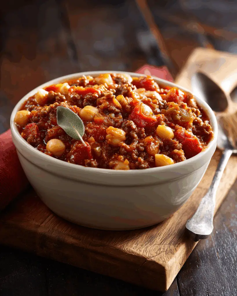 Hearty Ground Beef and Garbanzo Bean Casserole