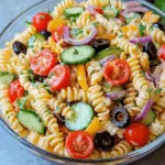 Colorful and Creamy Pasta Salad with Fresh Veggies